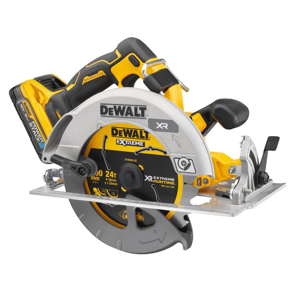 DeWalt 18V Powerstack Brushless Circular Saw 2 x 5.0ah Li-ion Batteries | DCS573H2T-GB