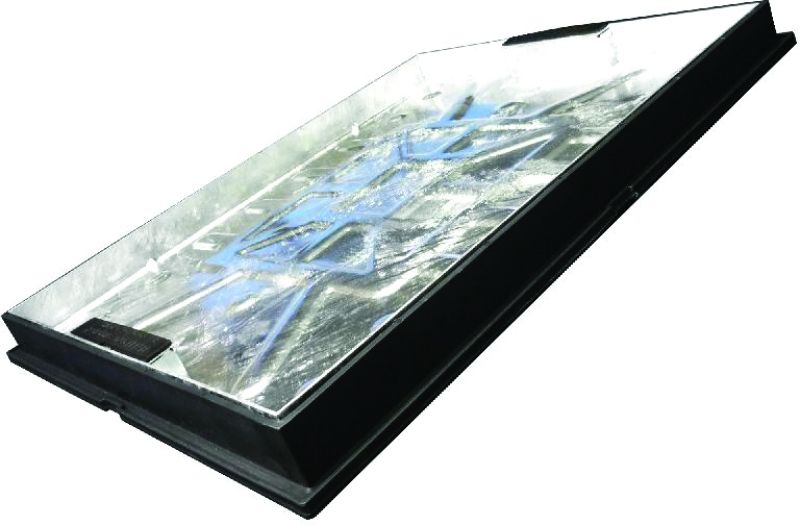 EJ GALV RECESSED MANHOLE COVER POLY FRAME SINGLE POLYETHYLENE SEAL 600 x 450 x 56mm 10T 3104C-SLK