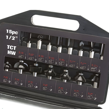 TREND SET/SS9X1/2TC 15 PIECE 1/2 SHANK TCT ROUTER CUTTER SET