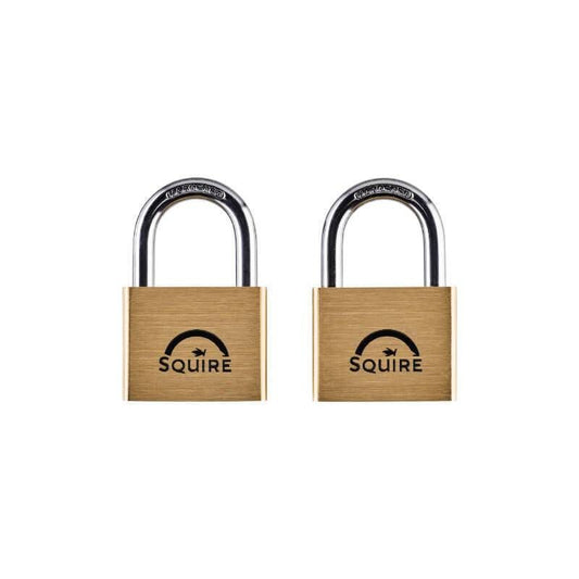 SQUIRE BRASS BODY TWIN PACK KEYED ALIKE 50mm LN5T
