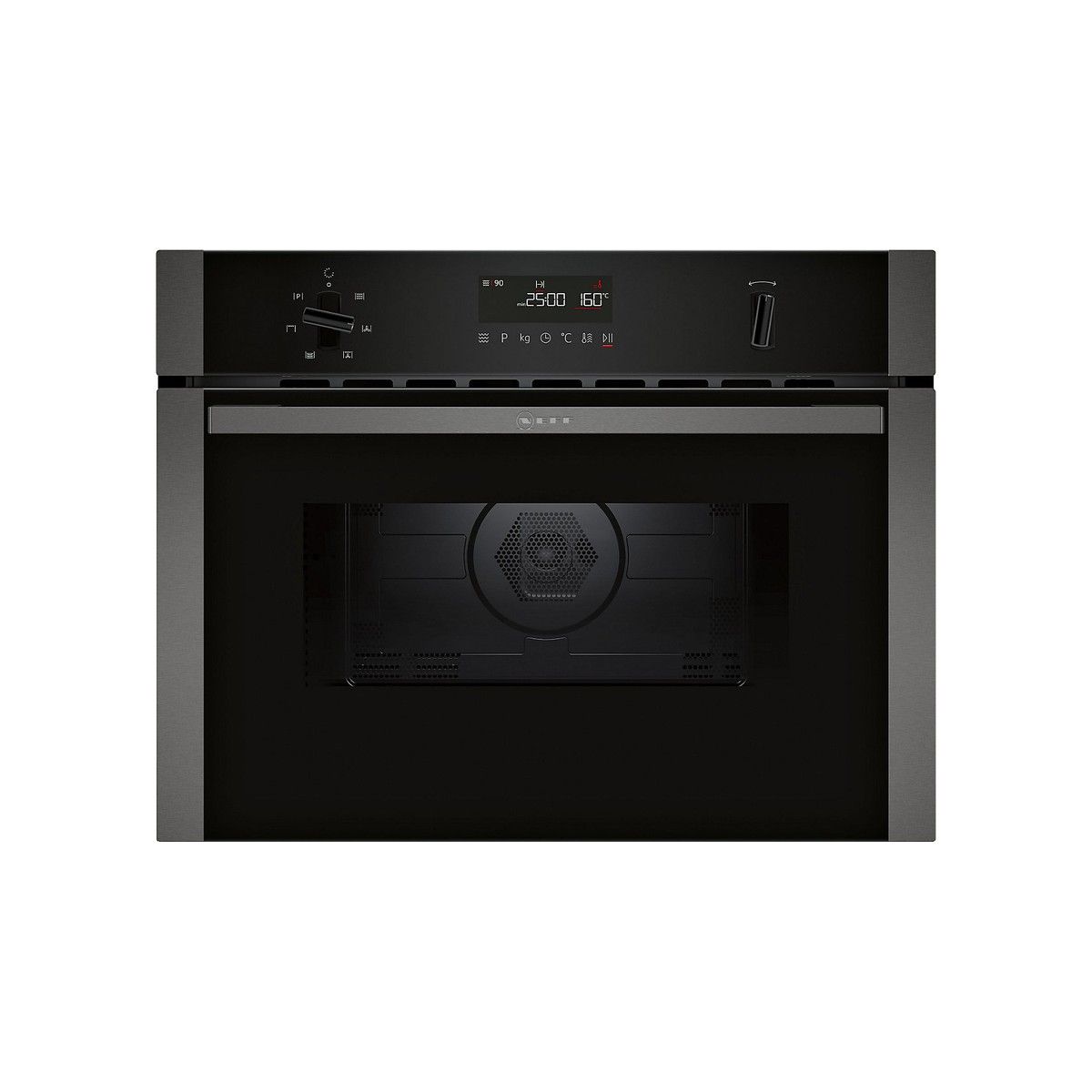 NEFF C1AMG84G0B N50 COMPACT MICROWAVE COMBI OVEN 450mm BLACK WITH GRAPHITE-GREY TRIM