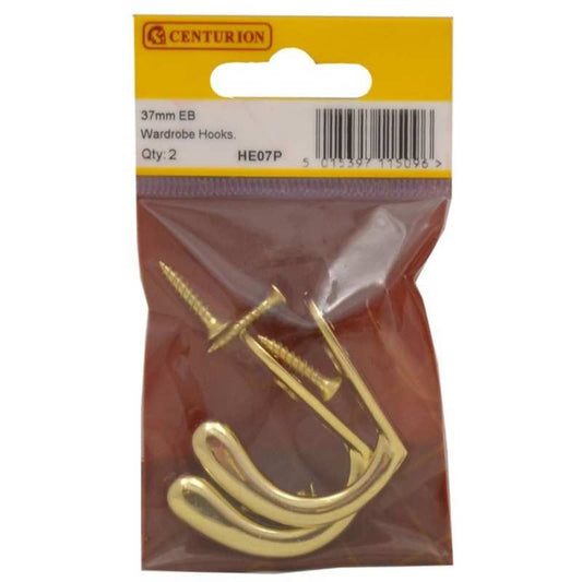 CENTURION HE07P ELECTRO BRASSED SINGLE ROBE HOOKS
