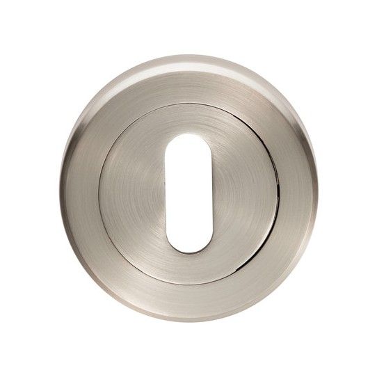 SEROZZETTA LOCK PROFILE ESCUTCHEON CONCEALED FIX ROUND ROSE BOXED SATIN NICKEL SZR002SN