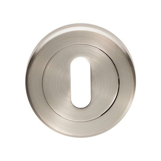 SEROZZETTA LOCK PROFILE ESCUTCHEON CONCEALED FIX ROUND ROSE BOXED SATIN NICKEL SZR002SN