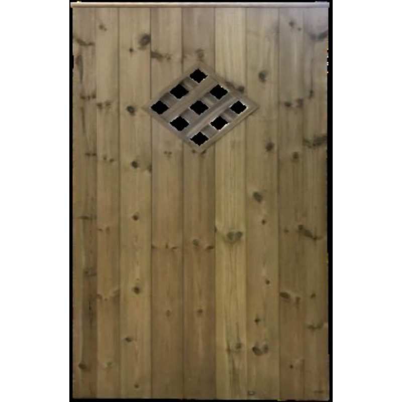 DENBIGH TIMBER FRAMED LEDGED & BRACED GARDEN DOOR WITH DIAMOND INFILL 6 x 3' DOOR6'INFILL