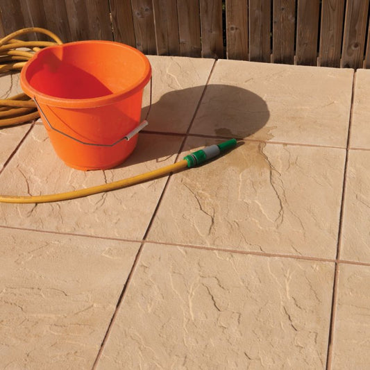 BRADSTONE PEAK RIVEN (UTILITY) PAVING 600 x 600 x 35mm BUFF 03086