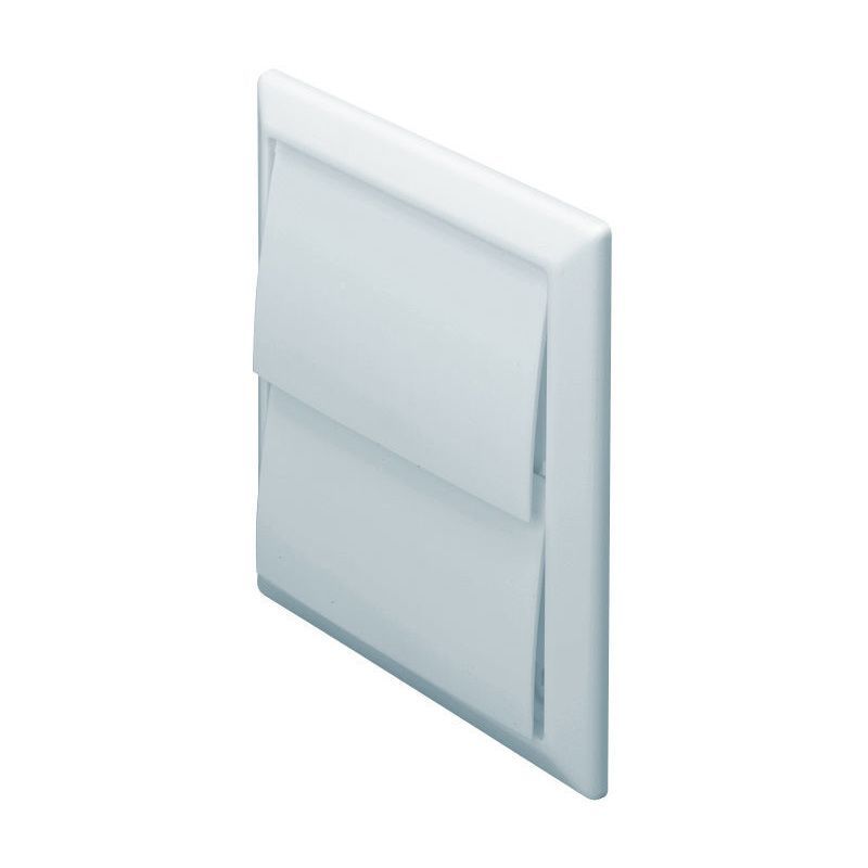 POLYPIPE DOMUS WALL OUTLET WITH GRAVITY FLAP 125mm WHITE 55900W
