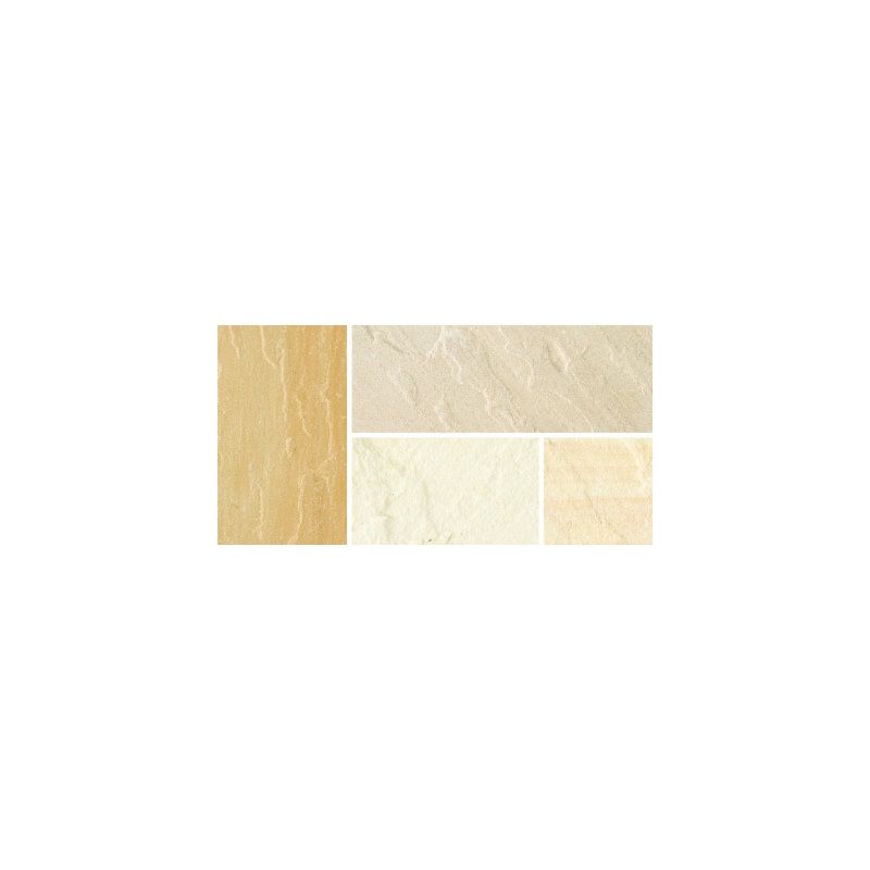 BRADSTONE NATURAL SANDSTONE PAVING SQUARING OFF KIT FOR 3.3m CIRCLE FOSSIL BUFF 07682