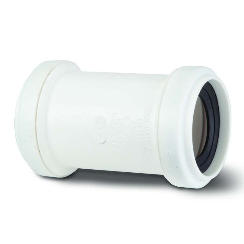 POLYPIPE UNIVERSAL WASTE COUPLER 40mm UWC40 UWC40W WHITE