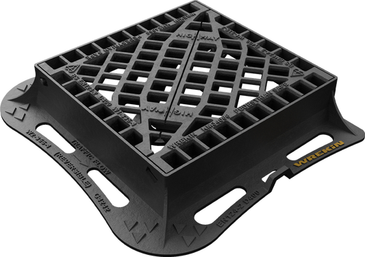 WREKIN (A335-P) 450 x 450 x 100mm D/IRON A/THEFT GRATE & FRAME D400 PEDESTRIAN DGHT0D4/4545/KHP