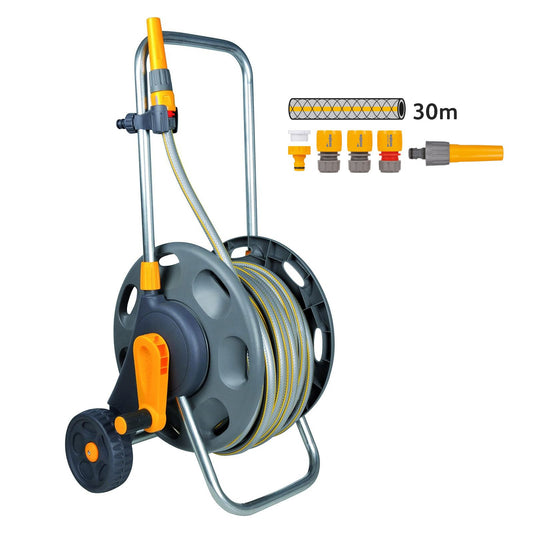 HOZELOCK 2412 30m COMPACT HOSE REEL WITH 25m MULTI-PURPOSE HOZE & ACCESSORIES