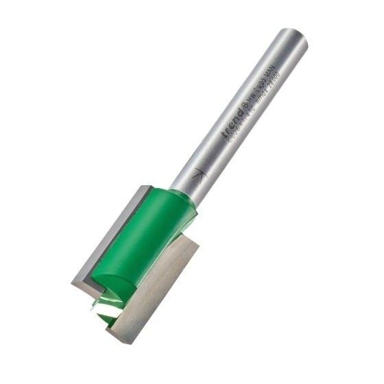 TREND C026X1/4TC TWO FLUTE STRAIGHT CUTTER TCT ROUTER BIT 1/4 INCH SHANK 15.9MM DIAMETER
