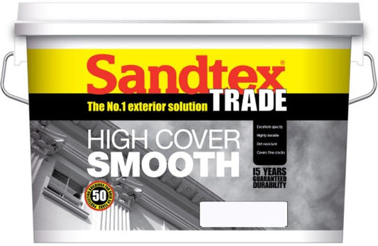 SANDTEX TRADE HIGH COVER SMOOTH 10l MASONRY PAINT MAGNOLIA 5025723