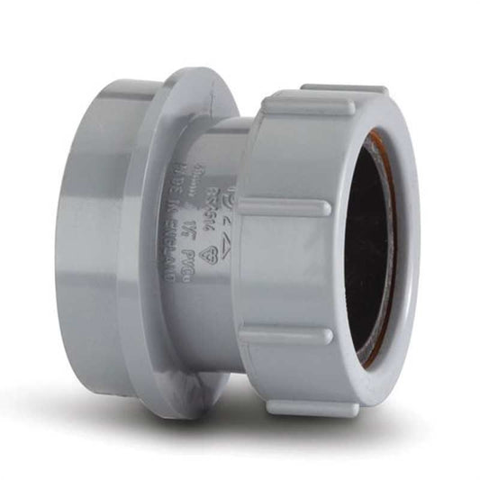 POLYPIPE SOIL STRAIGHT BOSS ADAPTOR 40mm SN64 SN64G GREY