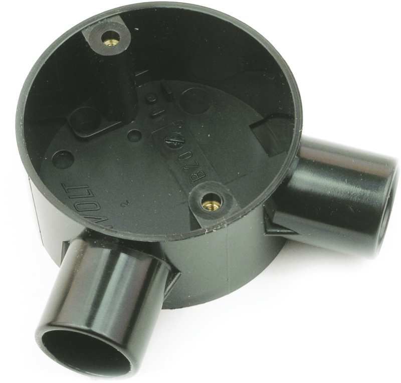 UNIVOLT CB20/ABK ANGLE BOX 20mm BLACK