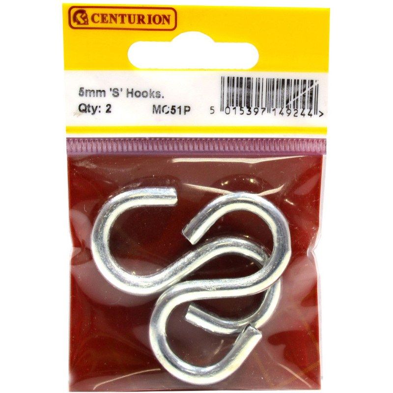 CENTURION MC51P ZINC PLATED 50mm S HOOKS PACK