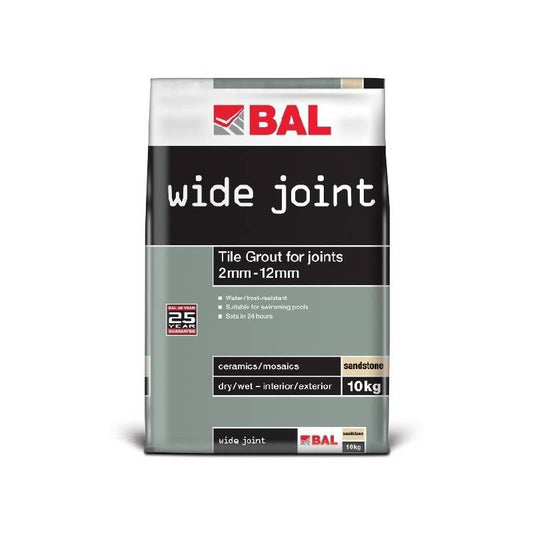 YTC BAGFWJ10LG BAL GROUT FLEX WIDE JOINT 10kg LIGHT GREY