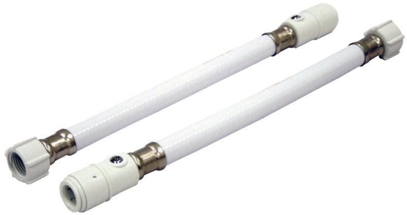 SPEEDFIT PFLX37 PVC FLEXI HOSE C/W SERVICE VALVE 15mm x 1/2" 300mm (HAND TIGHTEN)