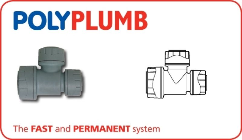 POLYPIPE POLYPLUMB BRANCH & ONE END REDUCED TEE 15 x 10 x 10mm PB1515
