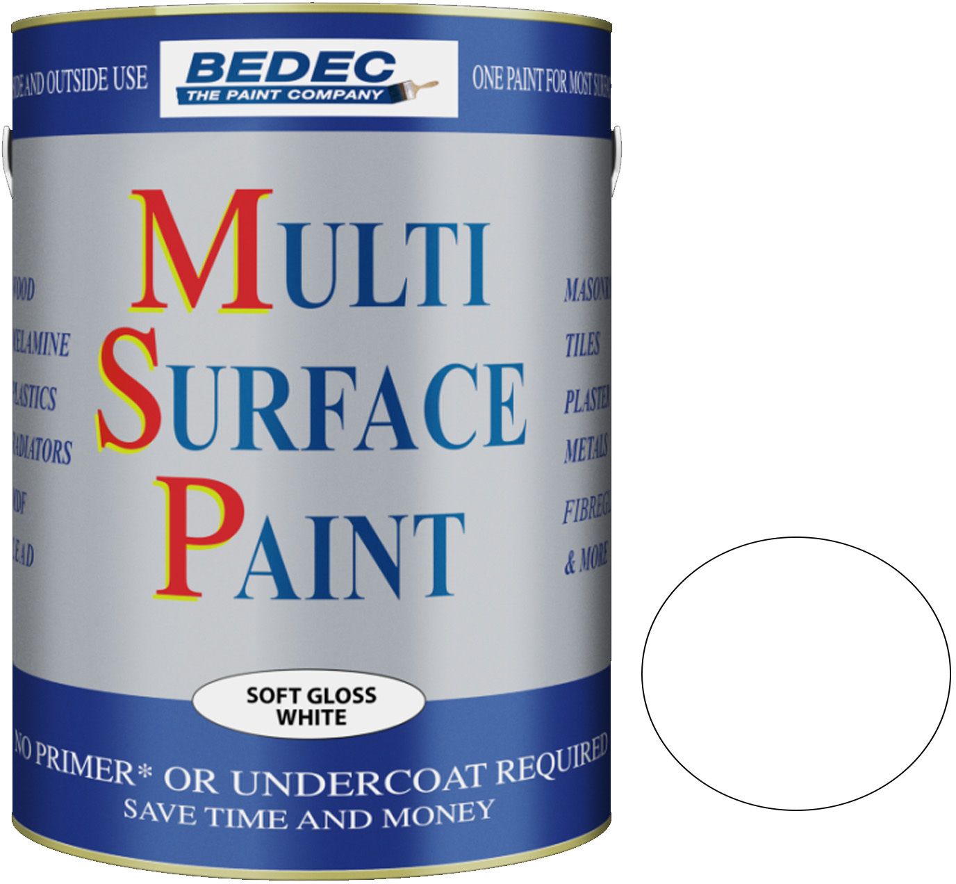 BEDEC SOFT GLOSS MULTI SURFACE PAINT 5l WHITE BEDE2KA0002/71