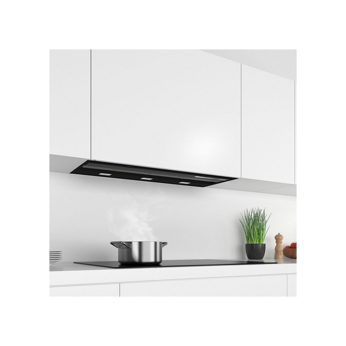 BOSCH DBB97AM60B SERIES 6 INTEGRATED DESIGN HOOD BLACK BODY C/W BOSCH CLIP DESIGN FOLD OUT GLASS