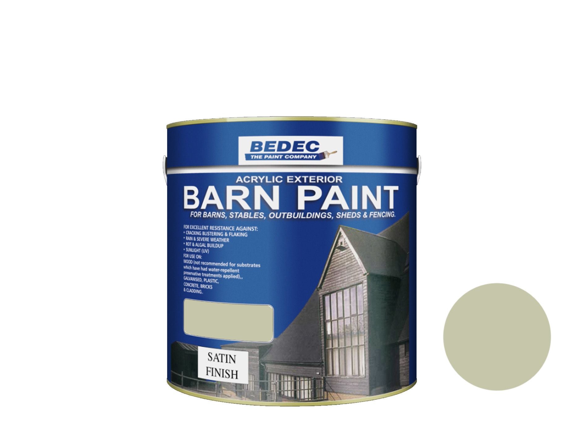 BEDEC SATIN BARN PAINT 2.5l FRENCH GREY BEDE2AV2015/40