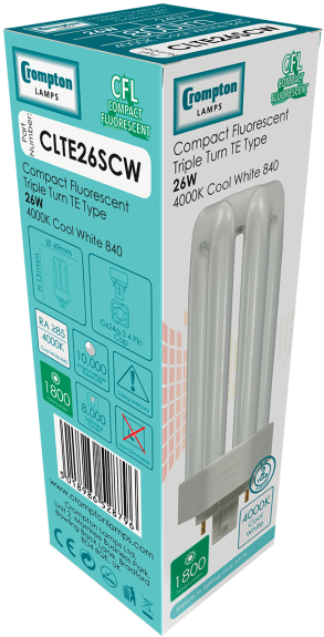 CROMPTON CLTE26SCW FSCNT TRIPLE 4000K GX24Q-3