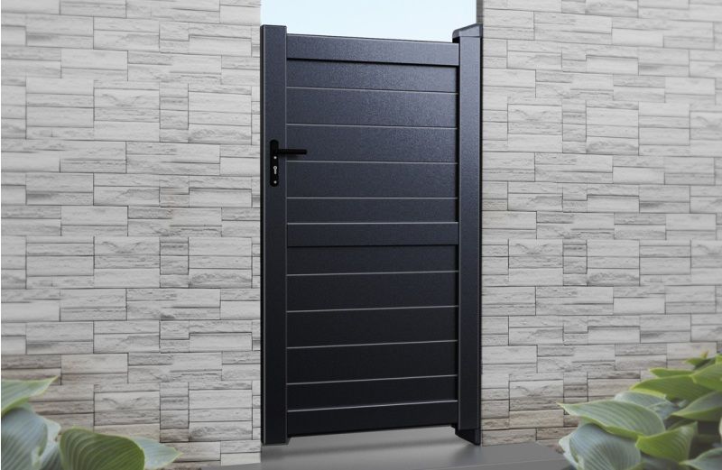 PEDESTRIAN GATE 900 x 1800mm HORIZONTAL INFILL BLACK RMG002PG-03