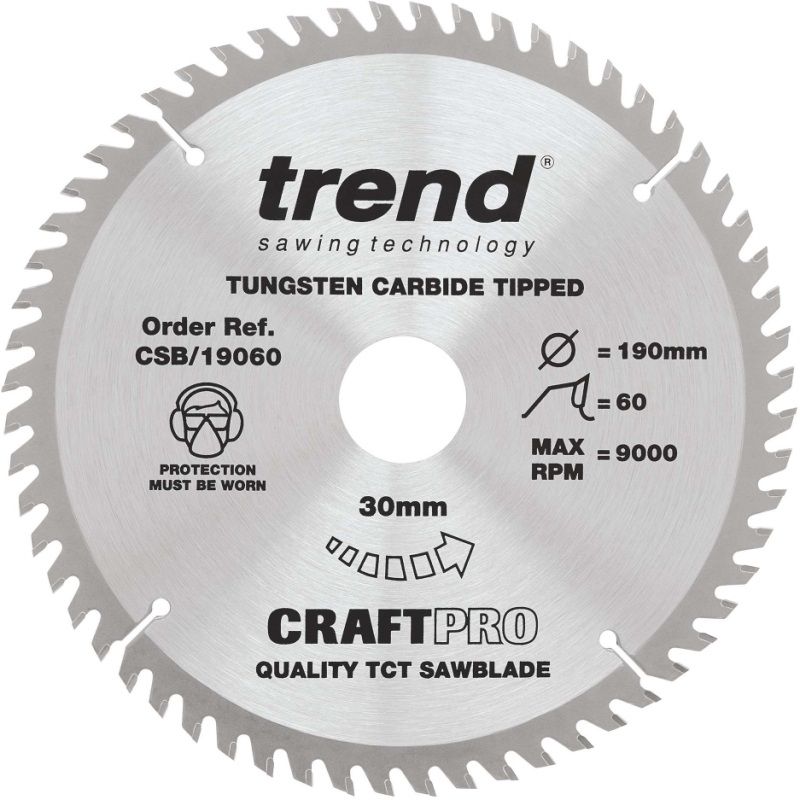 TREND CSB/19060 CRAFT SAW BLADE 190MM X 60T X 30MM