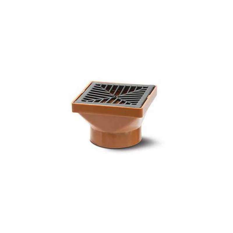POLYPIPE SQUARE HOPPER INCLUDING PLASTIC GRID 110mm UG414