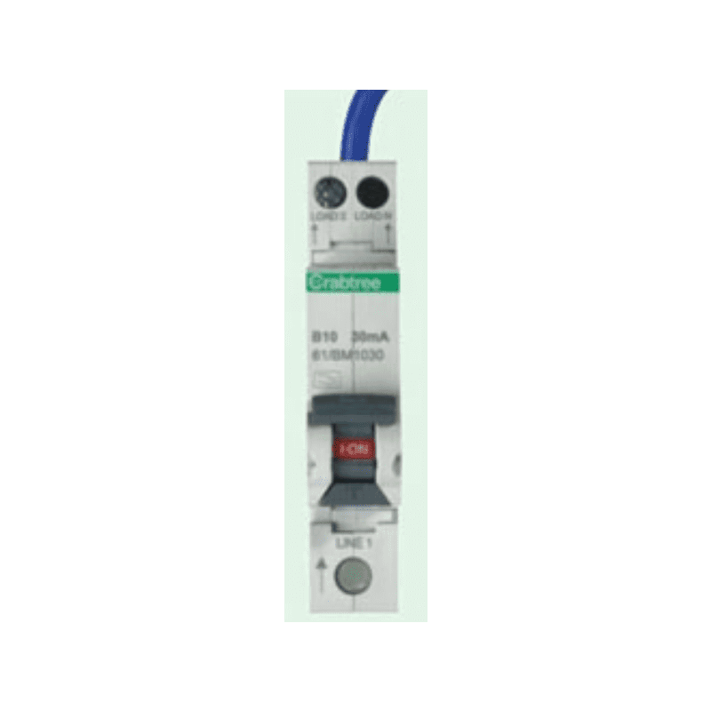 CRABTREE 61/BM1030 1-POLE MINIATURE RCBO B CURVE 10a
