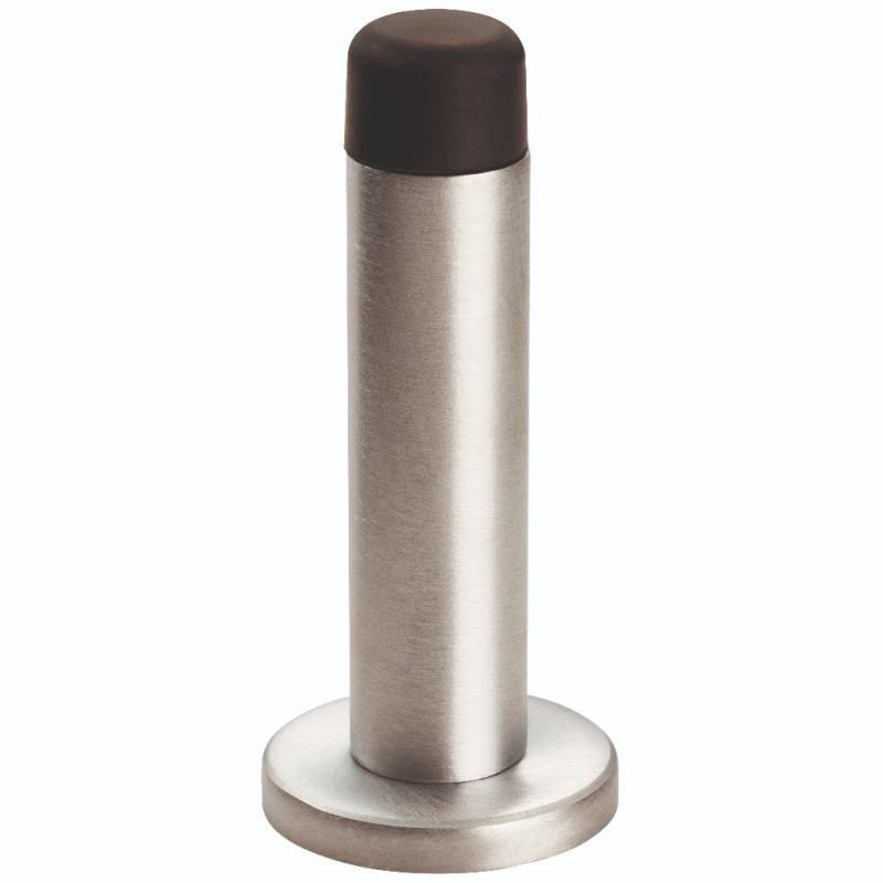 SATIN CHROME DOOR STOP CYLINDER WITH ROSE AA21SC/BP