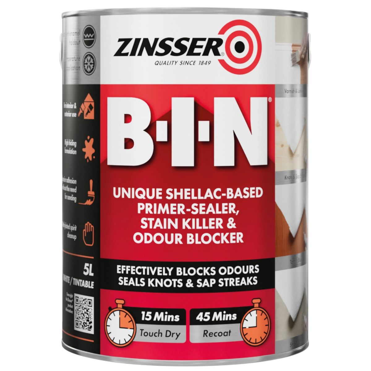 ZINSSER ZN7020001D1 BIN INTERIOR & EXTERIOR PRIMER - SEALER - STAIN KILLER 1l