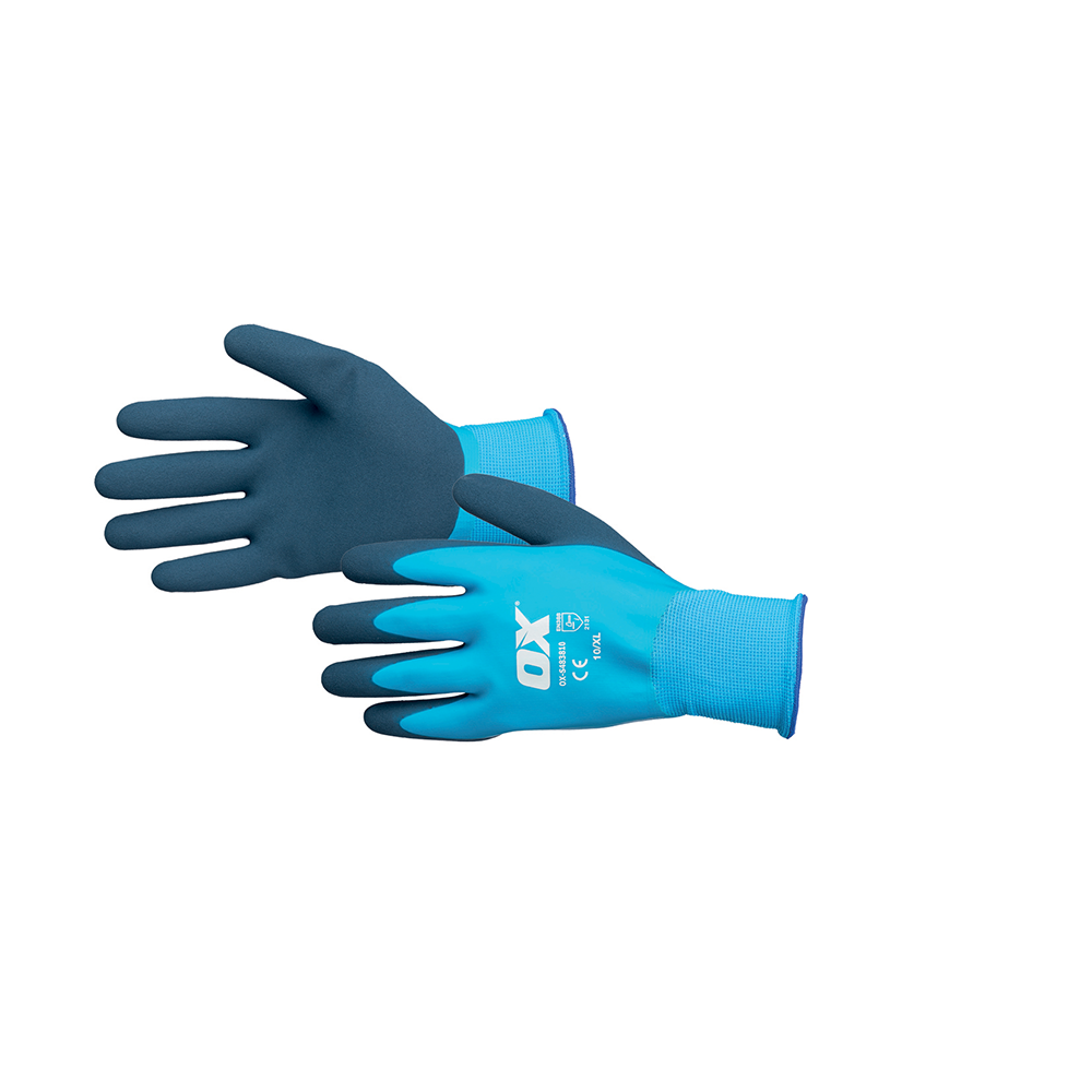 OX WATERPROOF LATEX GLOVES OX-S483810 EXTRA LARGE