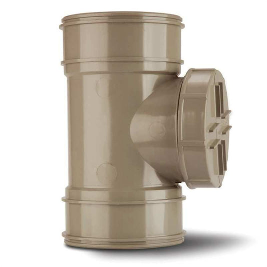 POLYPIPE SOLVENT SHORT ACCESS PIPE D/S 110mm SWA44SG SOLVENT GREY