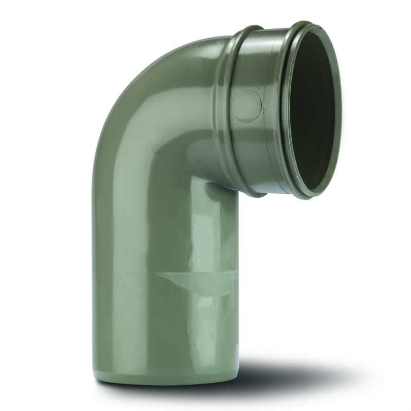 POLYPIPE SOLVENT SOIL BEND S/S 110mm x 90deg SWB47SG SOLVENT GREY