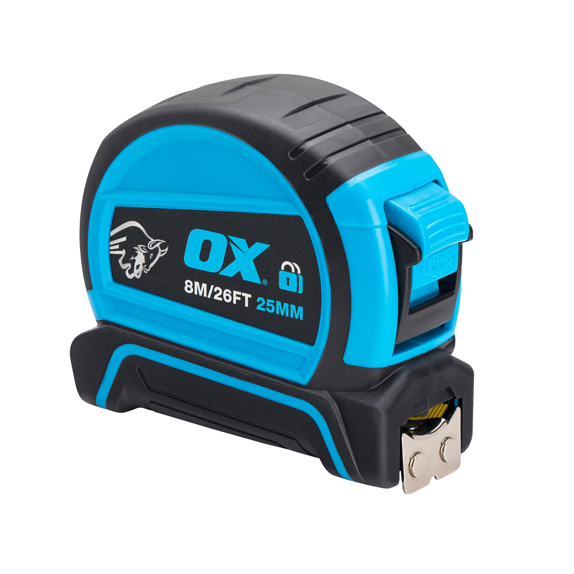OX-P505208 PRO DUAL AUTO LOCK TAPE MEASURE 8m