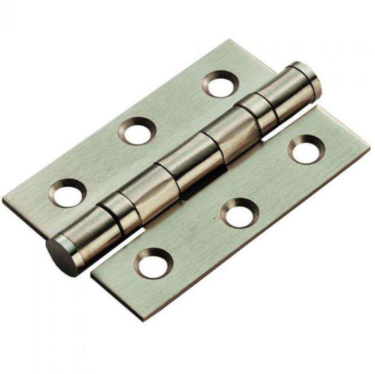 SATIN NICKEL 3" x 2" PAIR BALL BEARING BUTT HINGES LOOSE HIN1322SNP