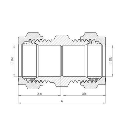 FLOWFLEX COMPRESSION STRAIGHT COUPLING 22mm P901.08