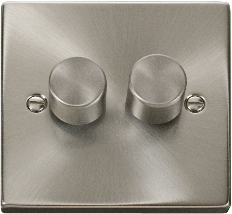 CLICK VPSC152 2G 2WAY 400W DIMMER SW SATIN CHROME