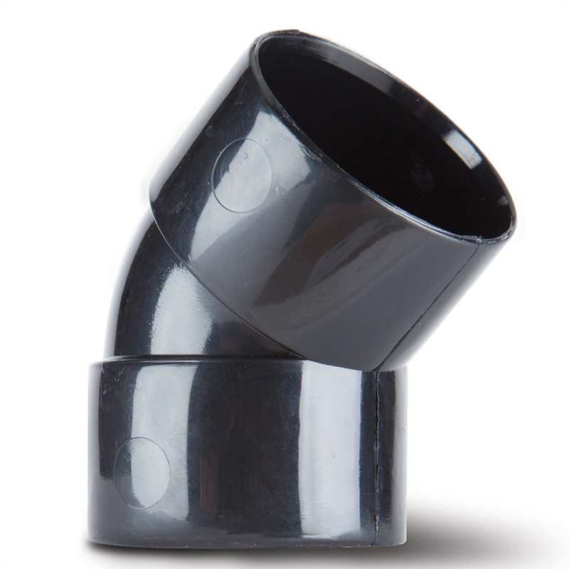 POLYPIPE ABS OBTUSE BEND 40mm x 45deg WS18 WS18B BLACK