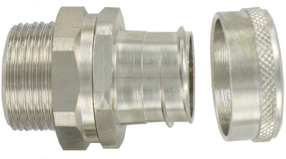 DELIGO DFU20S ADAPTOR BRASS NICKEL PLATED SWIVEL 20mm