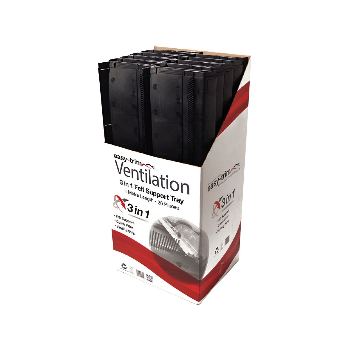 EASYTRIM 3-IN-1 FELT SUPPORT TRAY VENTED OVER FASCIA 1m 3IN1FST