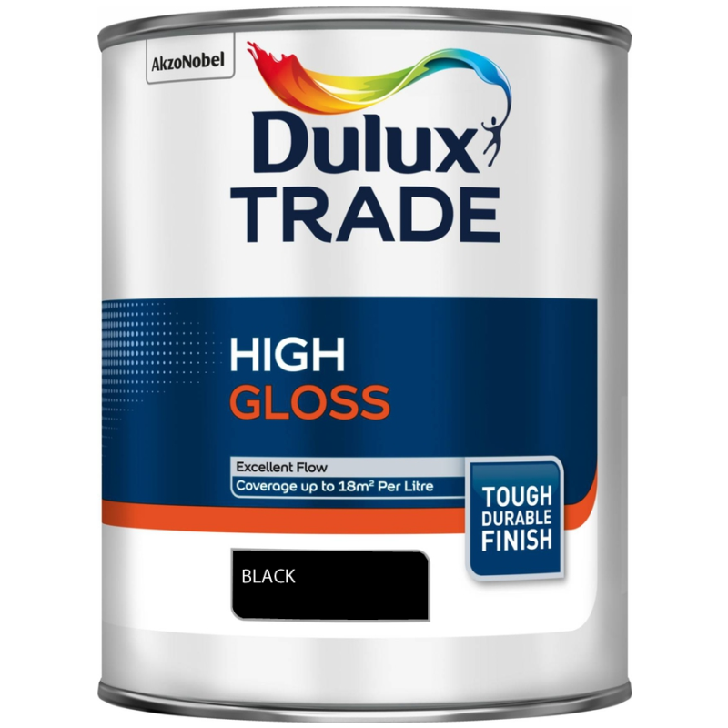 DULUX TRADE HIGH GLOSS 1l BLACK 5183260