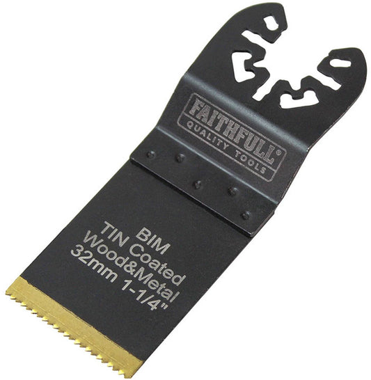 FAITHFULL FAIMFBM32 FLUSH CUT BI-METAL TIN COATED BLADE 32mm