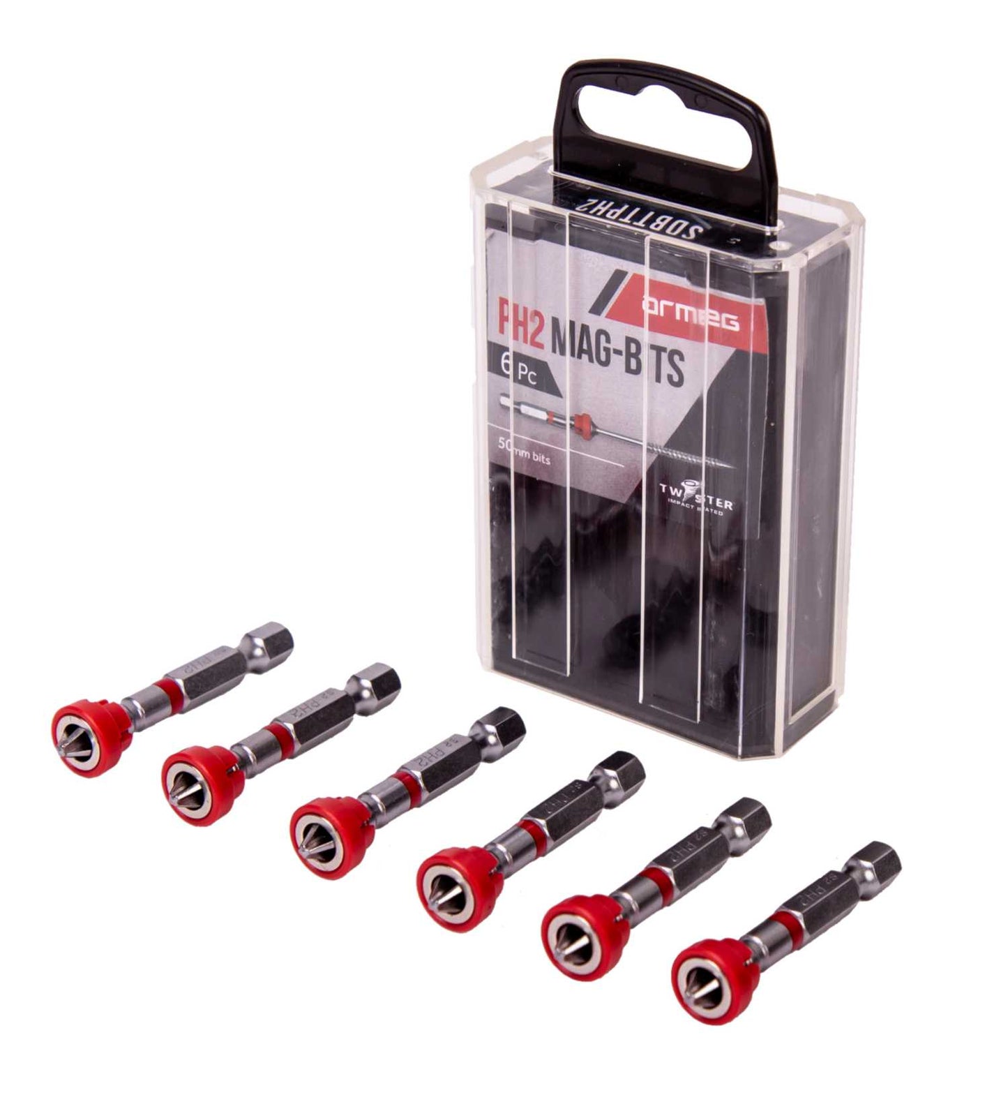 Armeg Tic-Tac PH2 Magnetic Screwdriver Bits (Pack of 6)