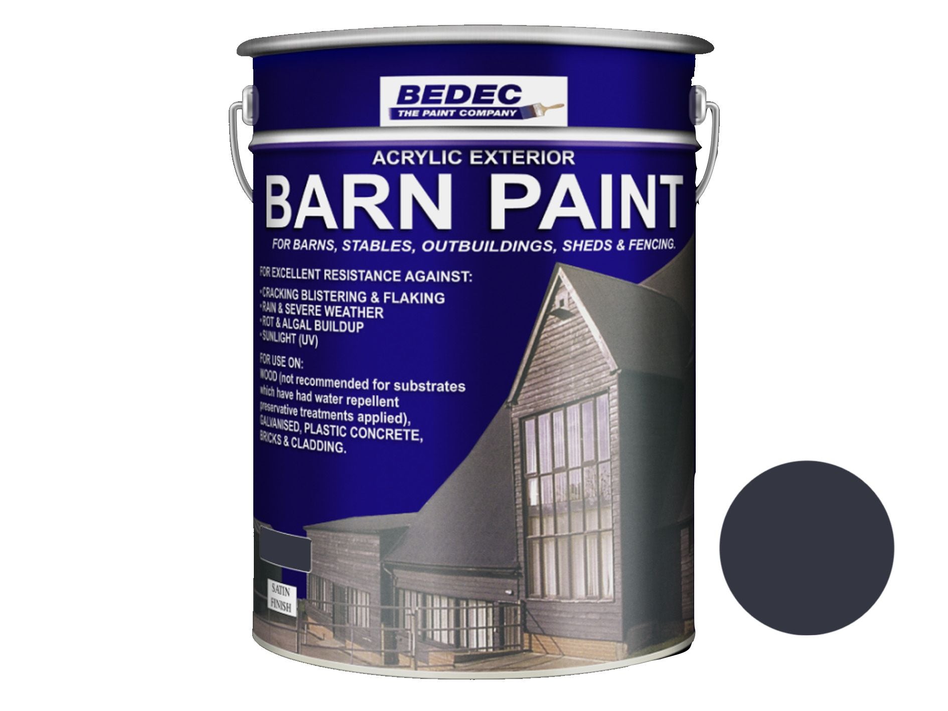 BEDEC SATIN BARN PAINT 20l ANTHRACITE BEDE2AVA017/54