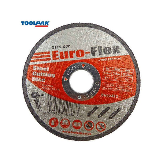TOOLPAK X119-002 4 1/2" FLAT METAL CUTTING DISC