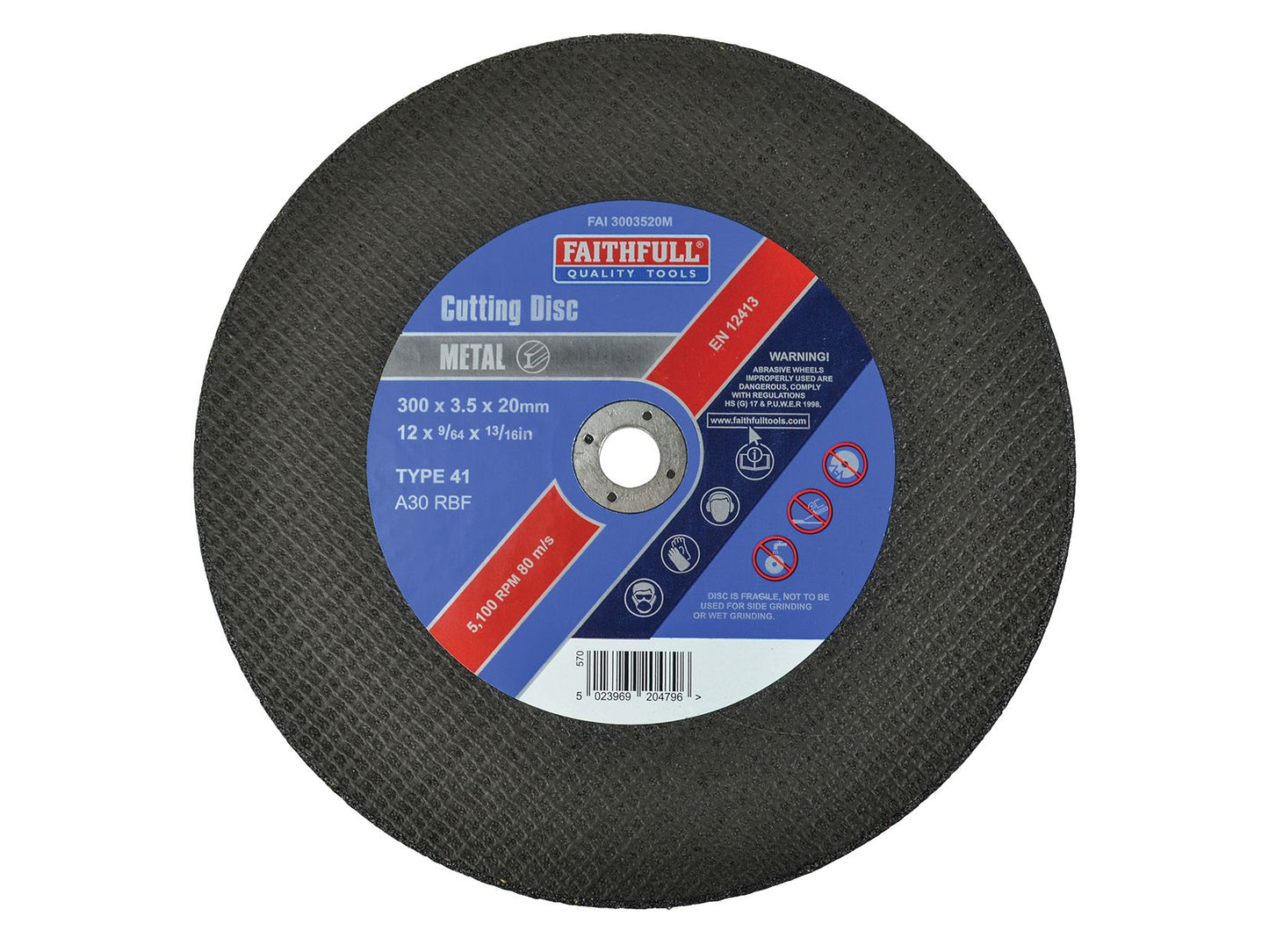 FAITHFULL FAI3003520M METAL CUTTING DISC 3.2 x 20 x 300mm