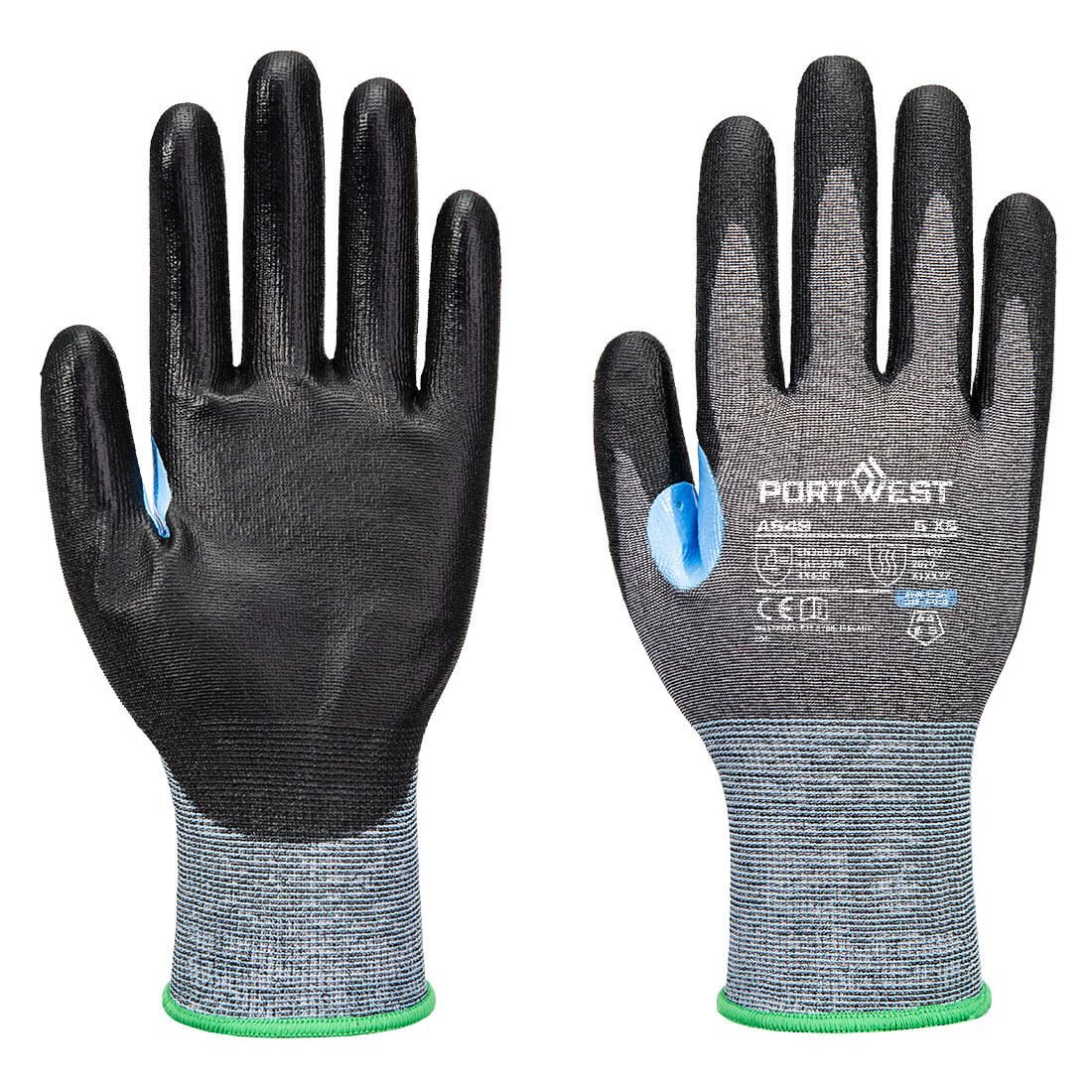 CS Cut D21 PU Glove, L, R, Grey/Black